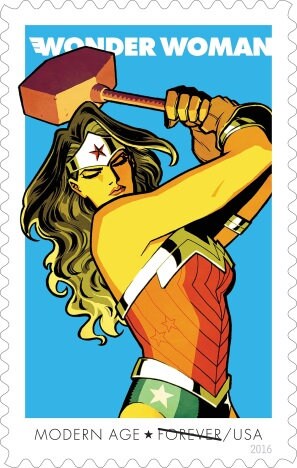 One (1) unused postage stamp - Wonder Woman // forever stamp