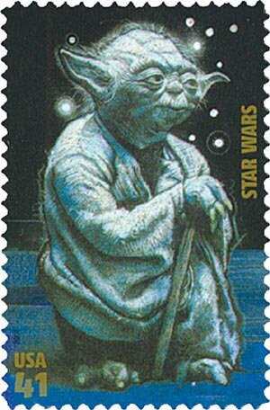 One (1) unused postage stamp - Star Wars: Yoda // 41 cent stamp