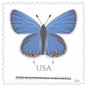 Twenty (20) vintage unused postage stamps - Eastern Tailed-Blue Butterfly // non-machineable surcharge stamp