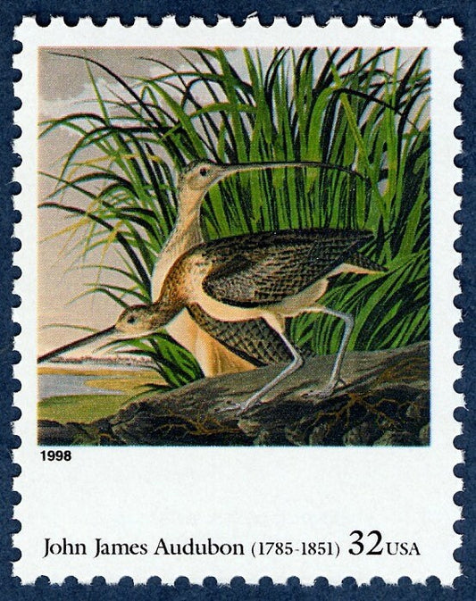 One (1) unused postage stamps - John Jay Audubon. Long-billed Curlew // 32 cent stamp