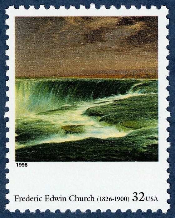 One (1) unused vintage postage stamps - "Niagara" by Frederic Edwin Church // 32 cent stamp